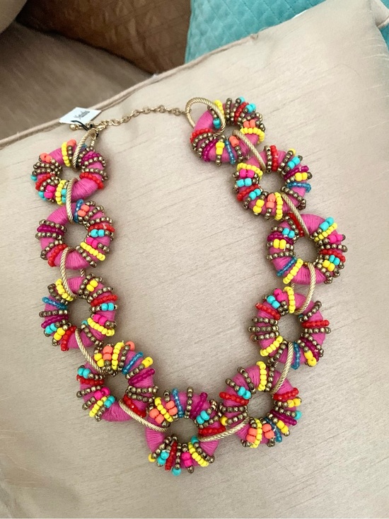 Anthropologie Jewelry - NWT Natasha Whimsical Candy Pink Gold Beaded Necklace
